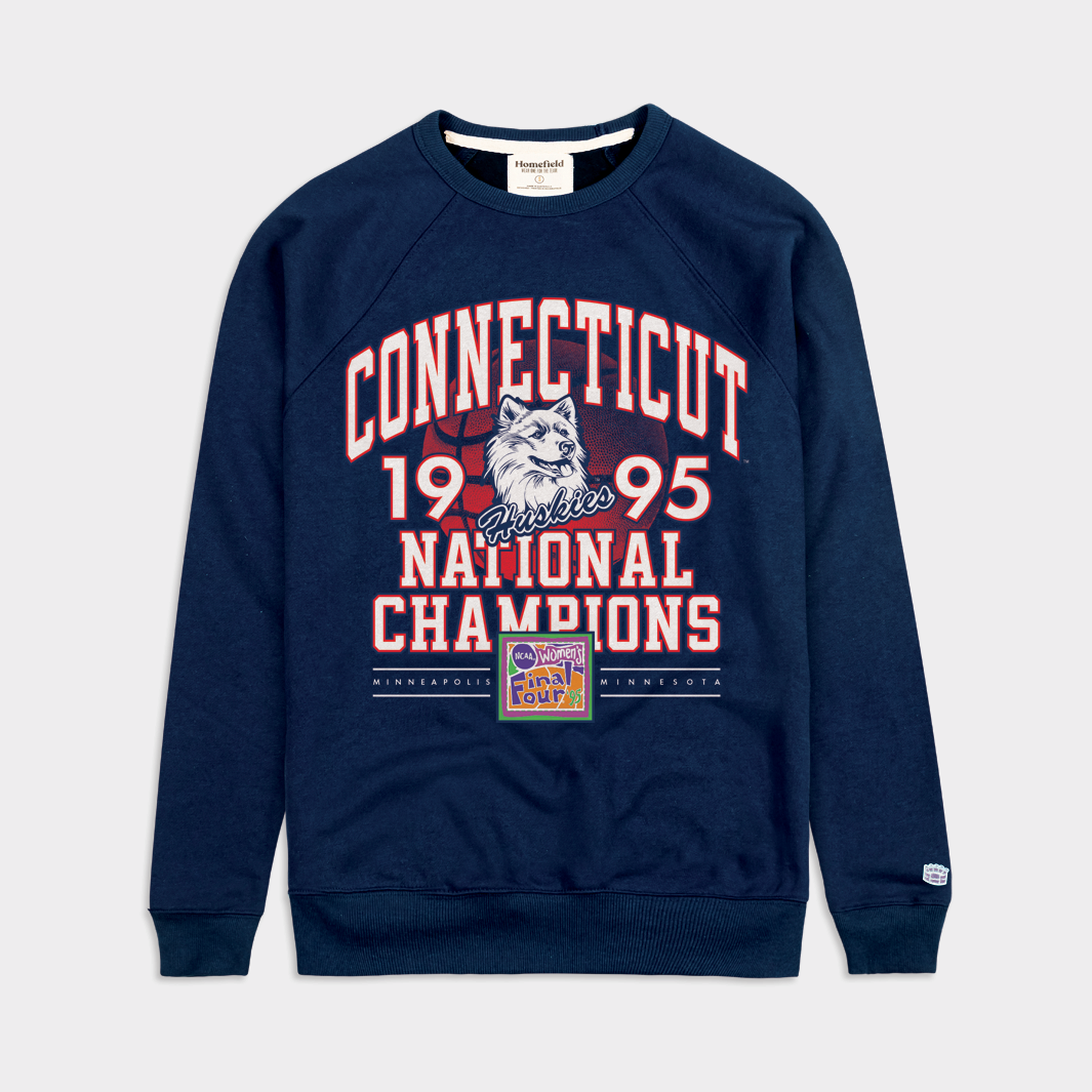 Celebrate UConn Women's Basketball's 1995 NCAA National Championship with this Must-Have Crewneck!
