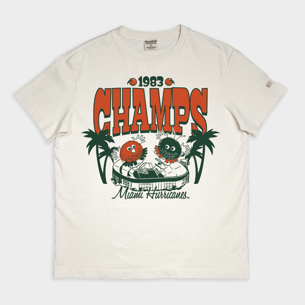 1983 Miami Football Champs Vintage Heavyweight Tee - Relive the Glory!