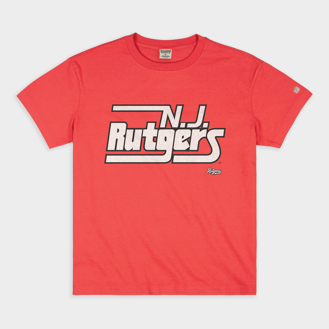 Rutgers New Jersey Vintage Wordmark Heavyweight Tee - A Timeless Tribute to Athletic Heritage