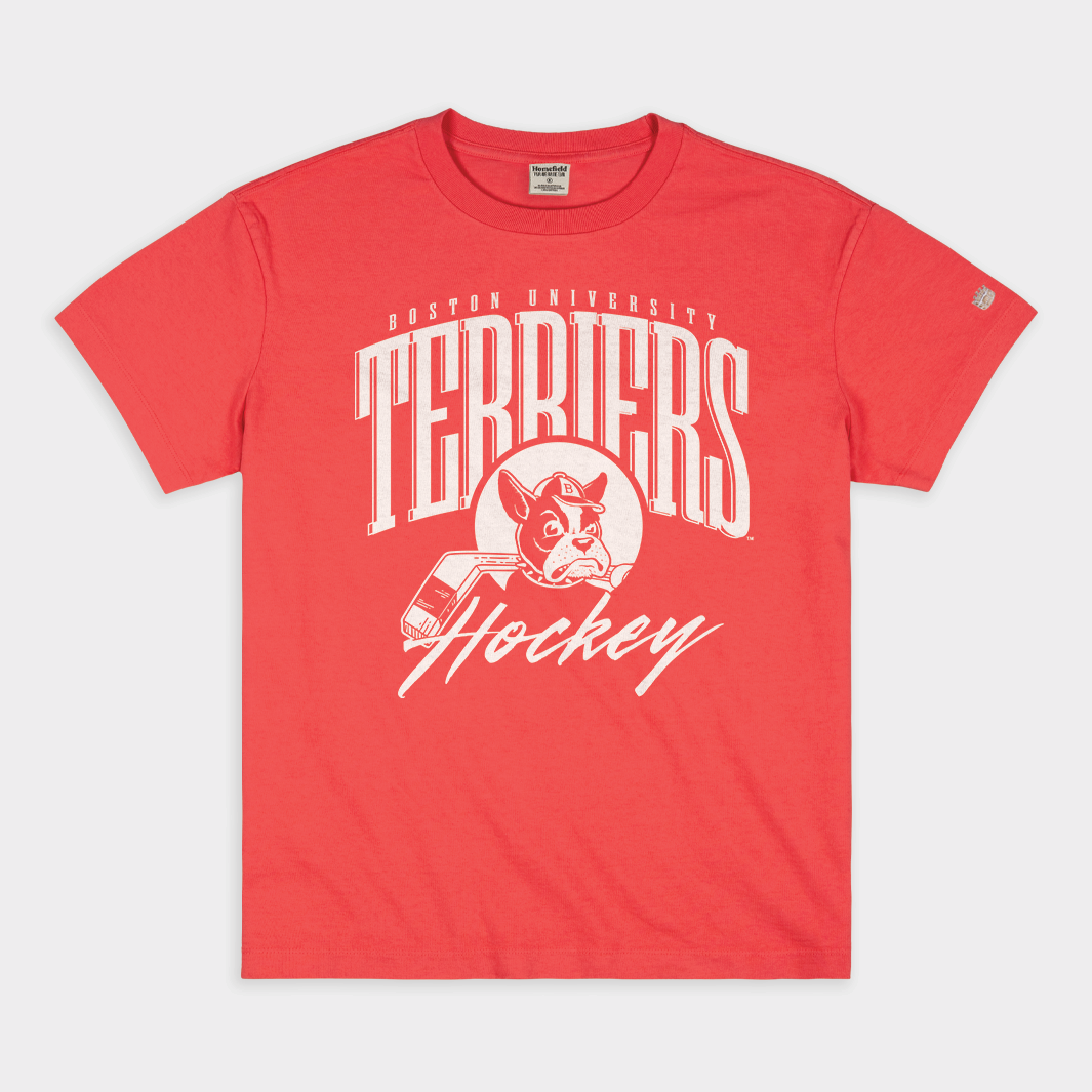 Boston U Terriers Retro Hockey Vintage Tee - A Must-Have for Fans!