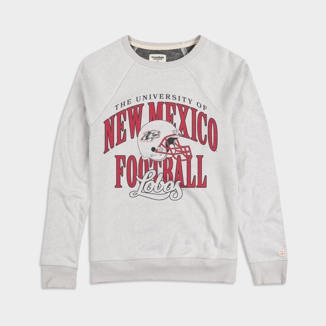Show Your Lobos Pride! New Mexico Lobos Football Helmet Crewneck