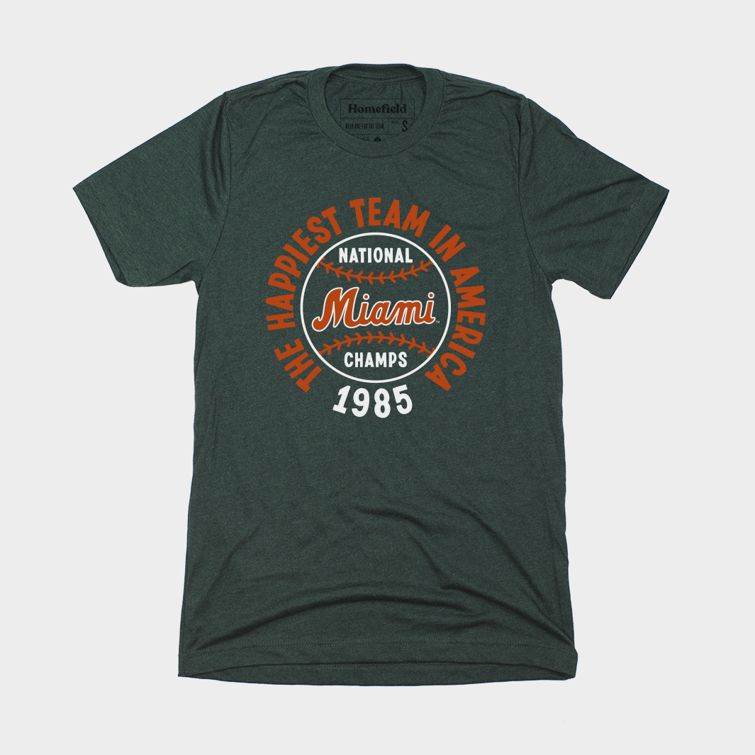 Relive the Magic: 1985 Miami Baseball National Champs Vintage Tee