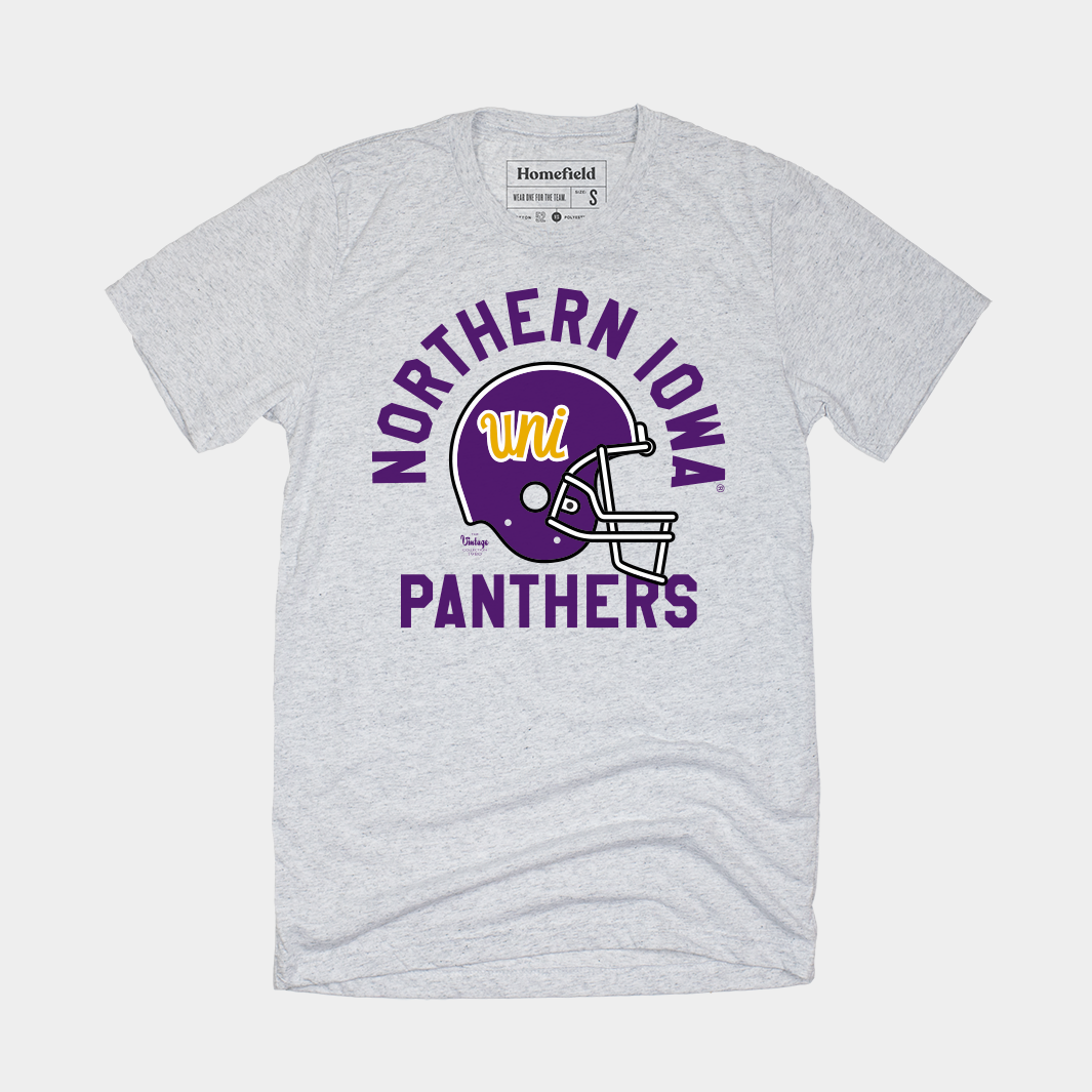 Show Your UNI Pride: Northern Iowa Football Retro Helmet Tee