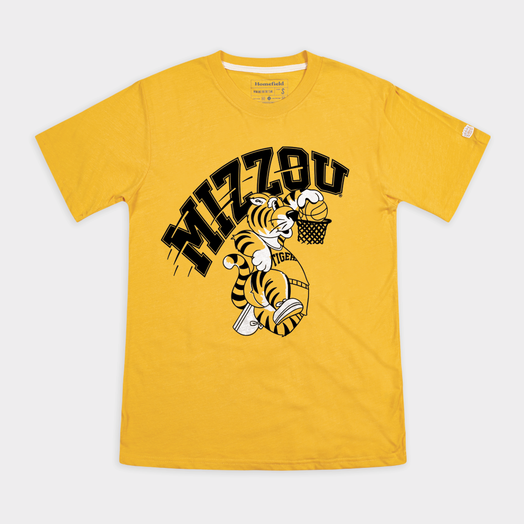 Get Your Hands on the Thrilling Mizzou Basketball Dunking Truman Tiger Tee