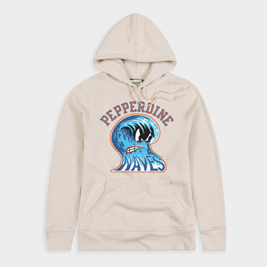 Pepperdine Waves Retro Angry Wave Hoodie - Show Your Spirit!