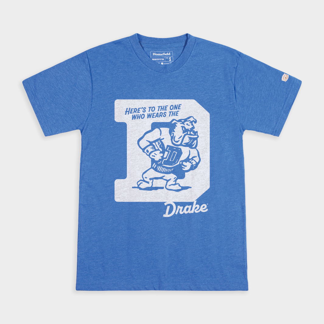 Drake Bulldogs Retro 'D' Inspiring Song Tee