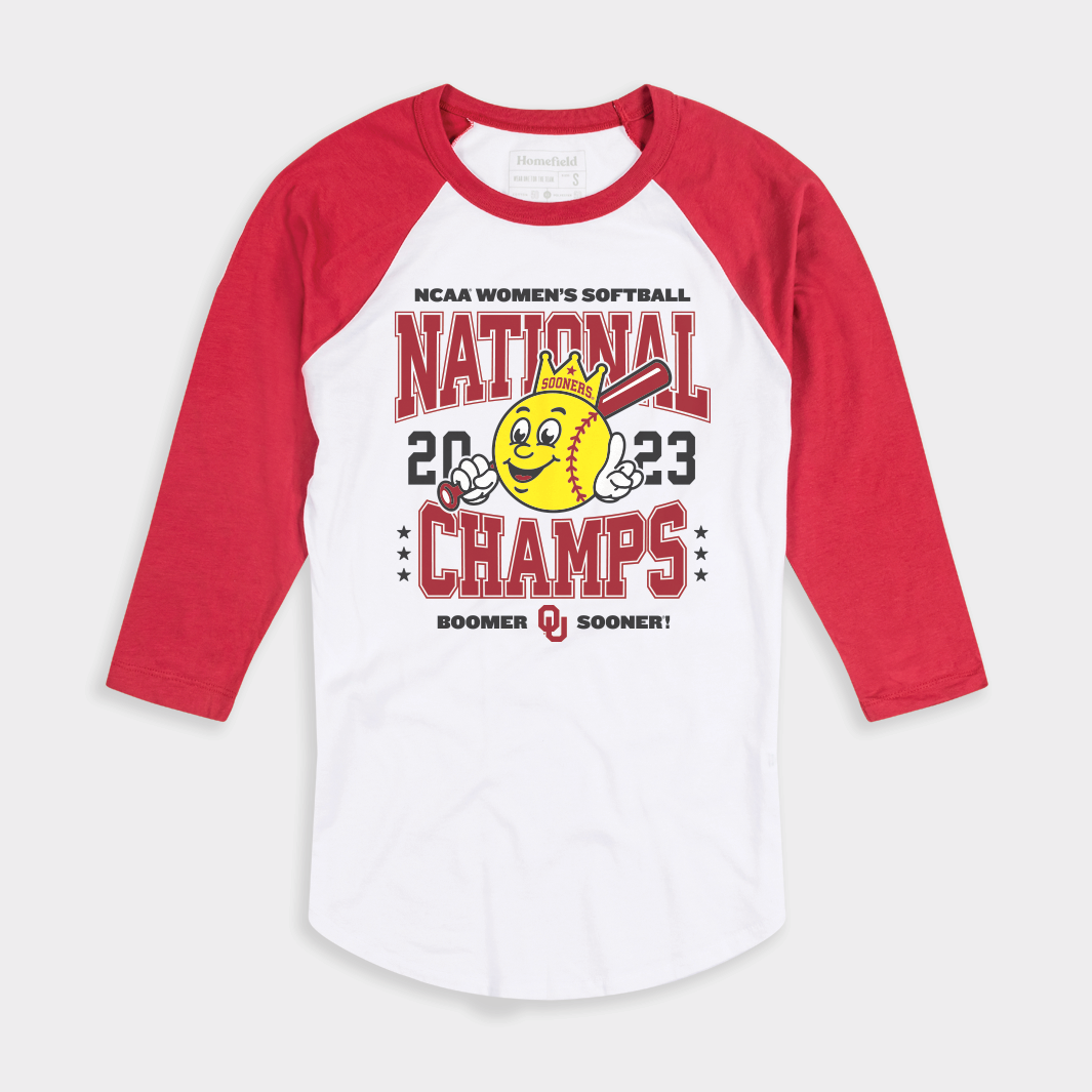 Champion Oklahoma 2023 Softball WCWS Baseball Tee