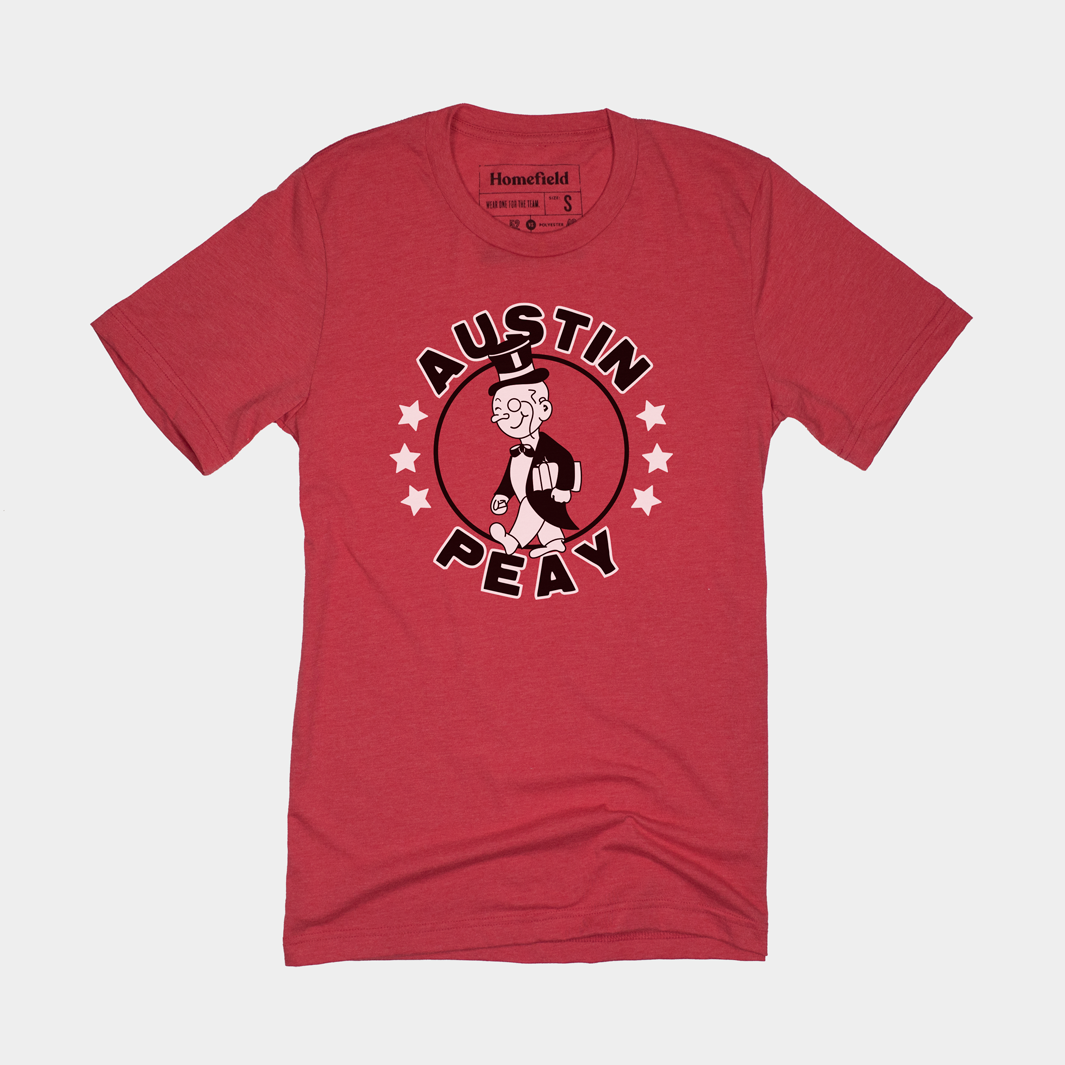Show Your Pride with Vintage Red Austin Peay Governors Tee