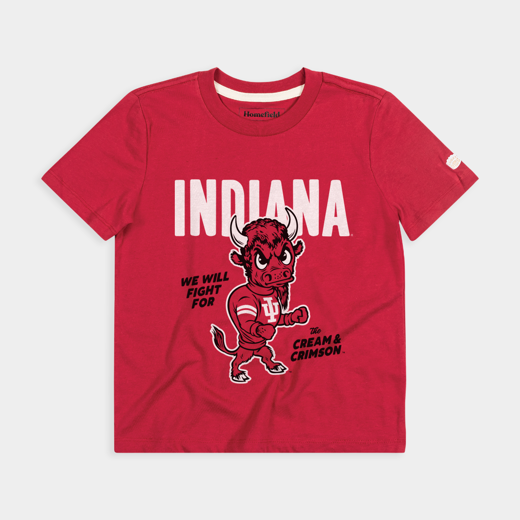 Indiana Hoosiers Vintage Bison-Inspired Youth Tee
