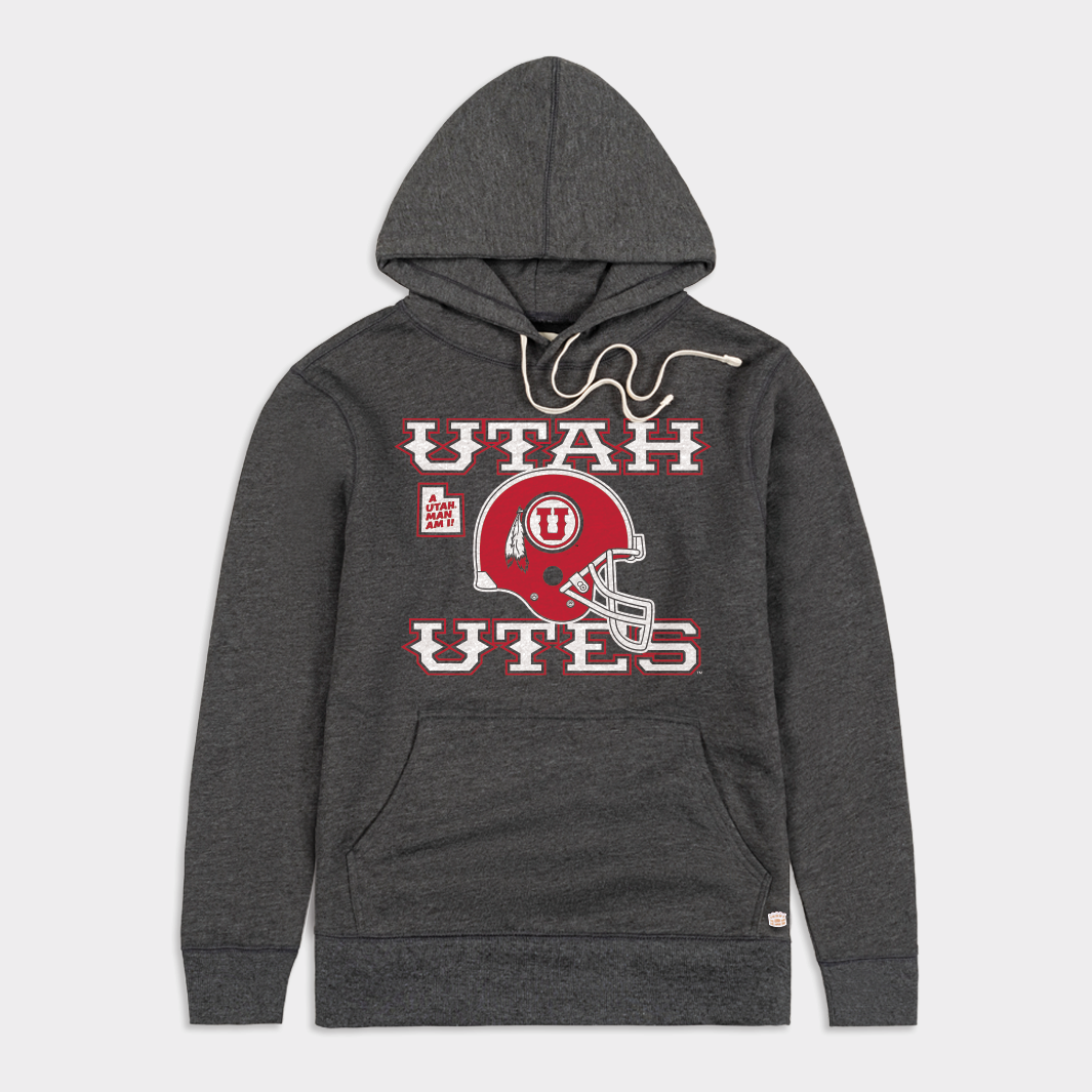 Retro Utah Utes 1970s Football Helmet Hoodie - Show Your Team Pride!