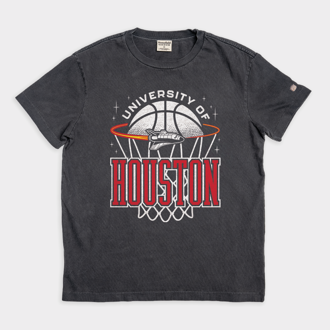 Houston Cougars Basketball Vintage Rocket Heavyweight Tee - Soar with Style!