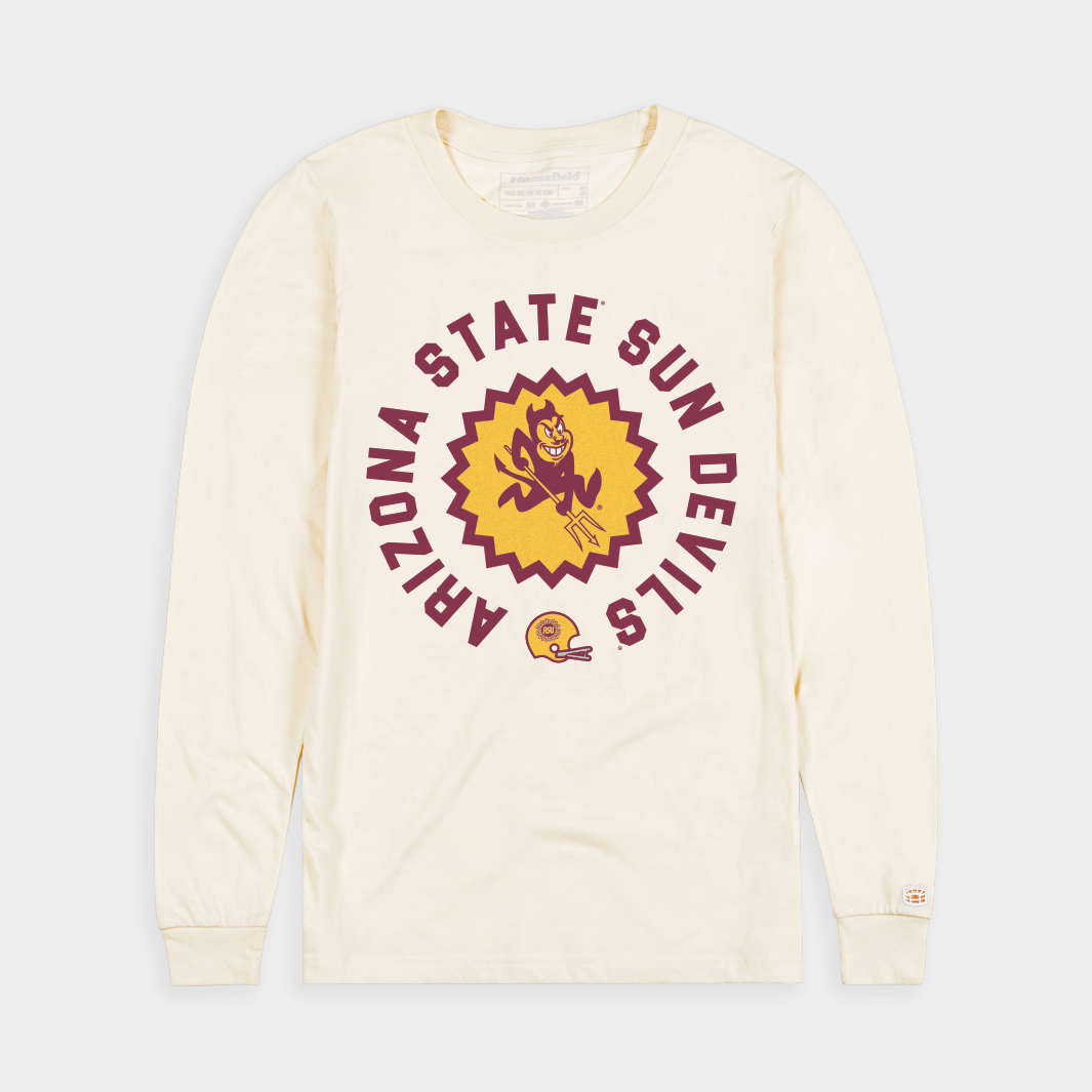 Relive the Glory! Arizona State Football Sunburst Logo Retro Long Sleeve