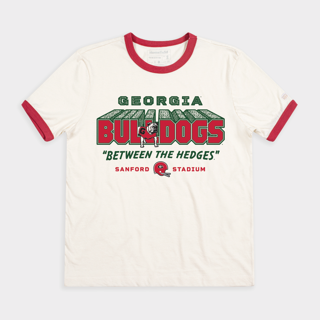 Georgia Football: Between The Hedges Ringer Tee - Show Your Bulldog Pride!