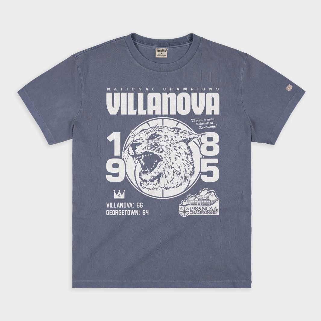 Villanova 1985 NCAA Tournament Champions Heavyweight Tee - Celebrate the Glory!