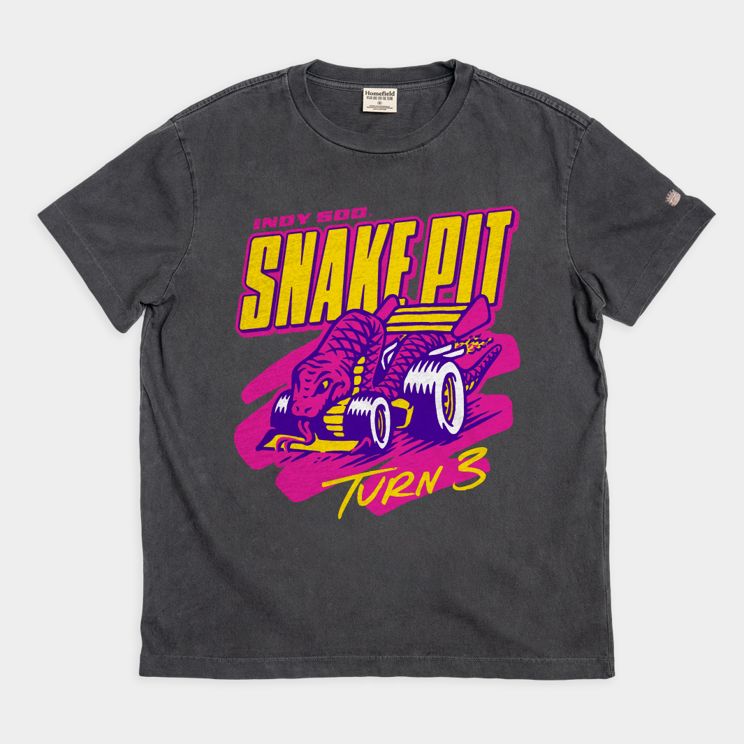 Rev Up Your Style with the Indianapolis Motor Speedway Snake Pit Vintage Heavyweight Tee