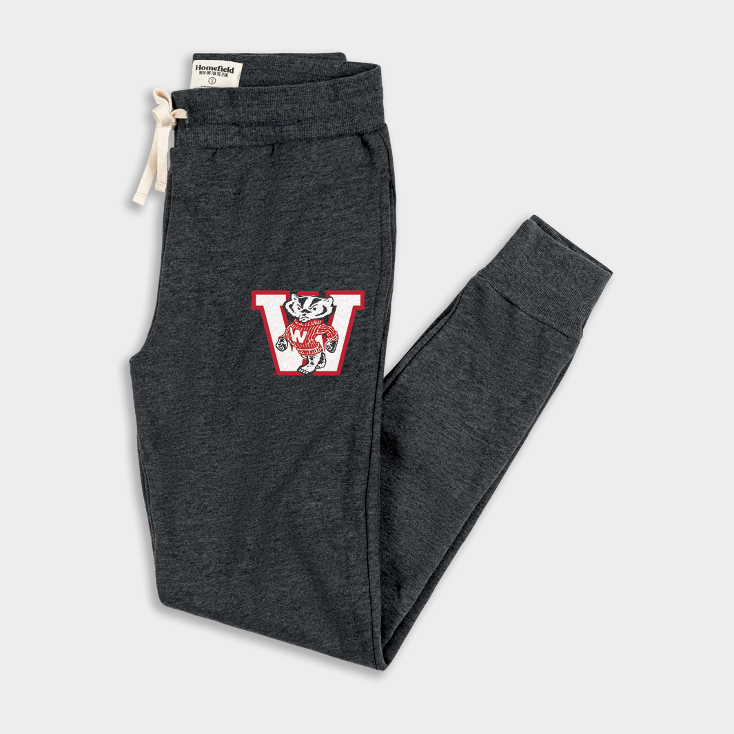 Wisconsin Vintage Bucky Badger Joggers - Step into Style with a Touch of History