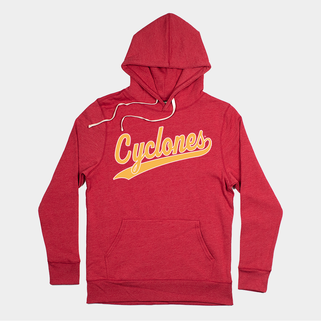 Retro Iowa State Cyclones Script Hoodie - A Blast from the Past!