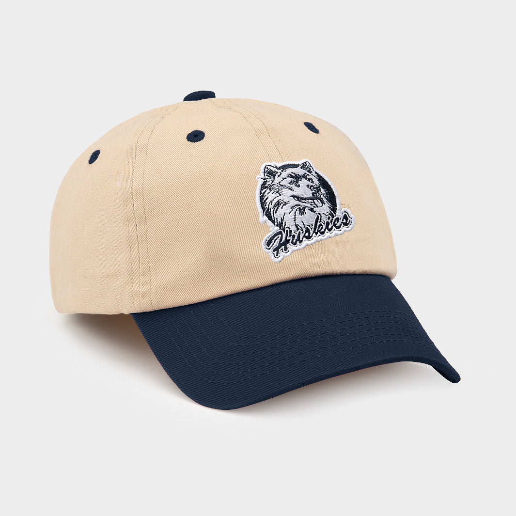 Vintage UConn Huskies 80s Logo Two-Tone Dad Hat - A Piece of Husky History