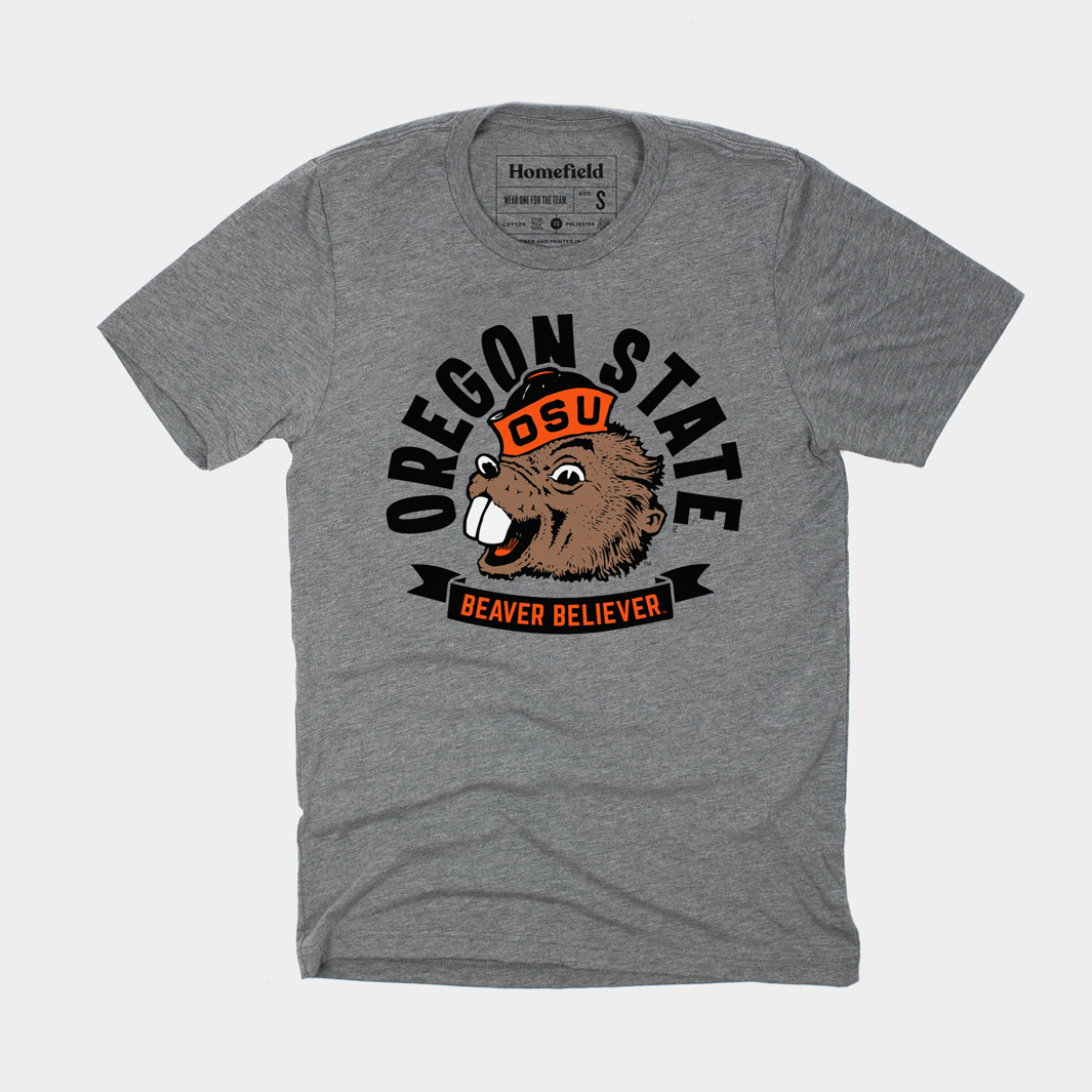 Show Your Oregon State Pride with the Beaver Believer Grey Tee