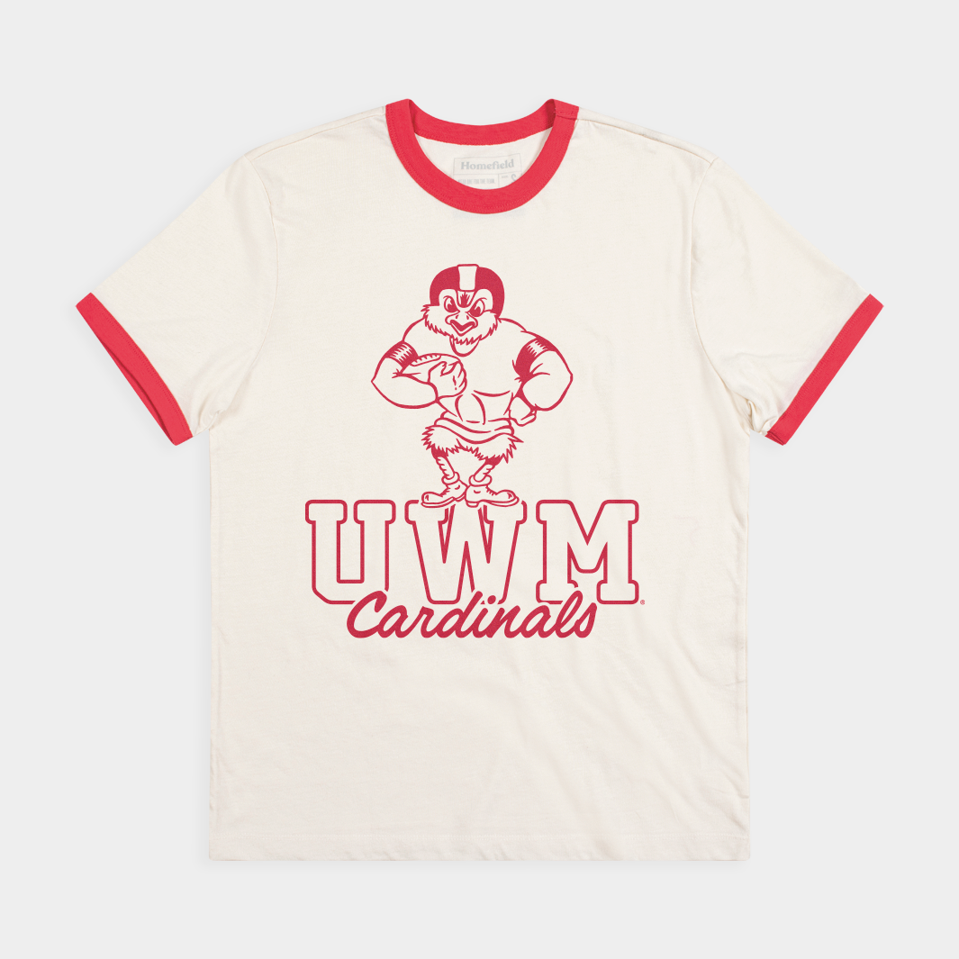 Show Your UWM Pride with This Milwaukee Vintage Cardinals Football Ringer Tee