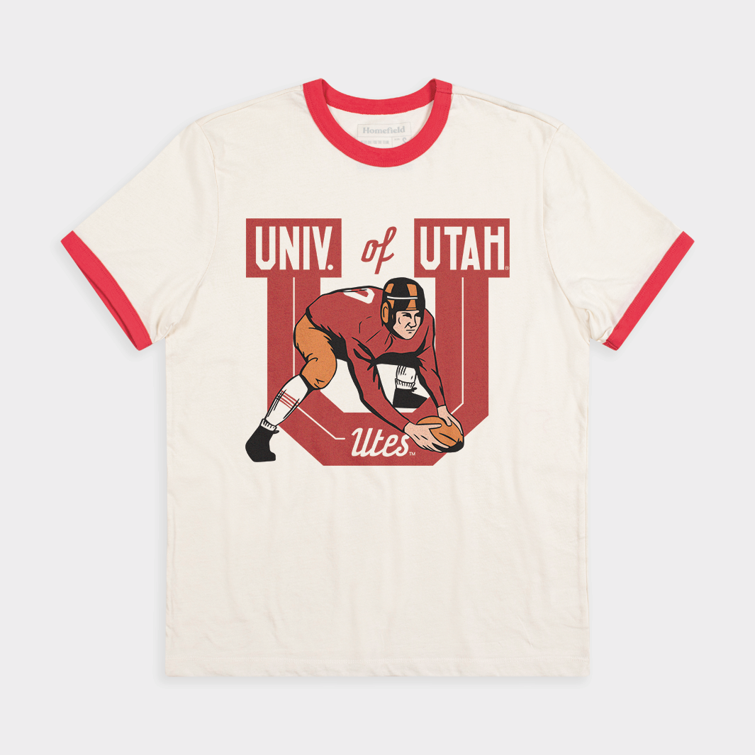Utah Vintage Football Logo Ringer Tee - A Piece of Football History