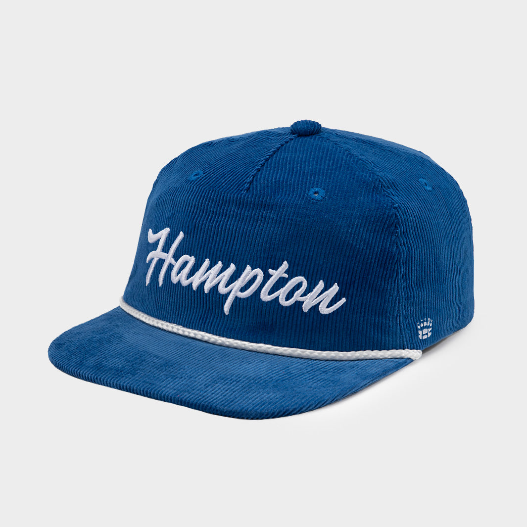 Vintage-Inspired Hampton Script Corduroy Snapback Hat - A Must-Have Accessory