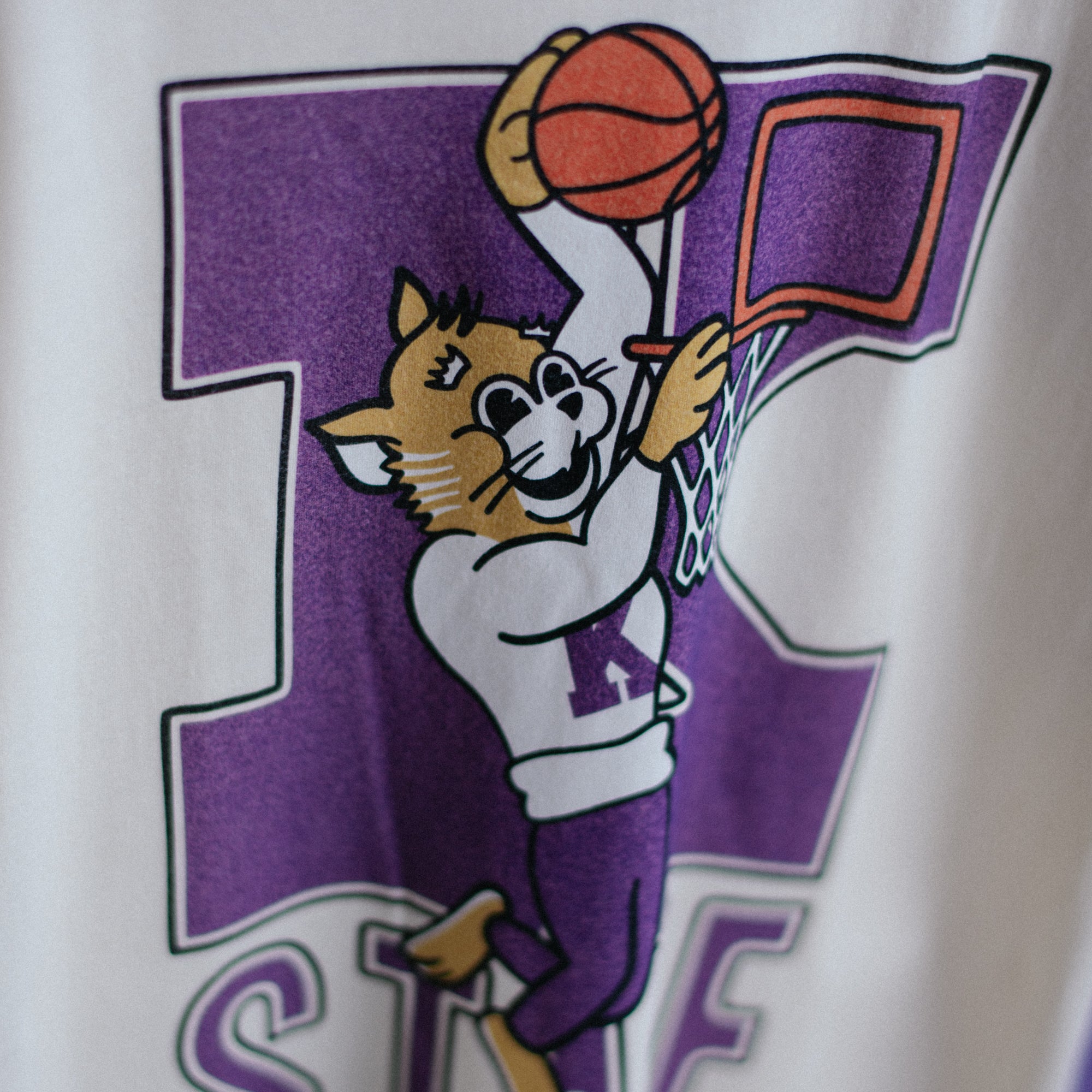 Willie Wildcat Vintage Slam Dunk K-State Ringer Tee