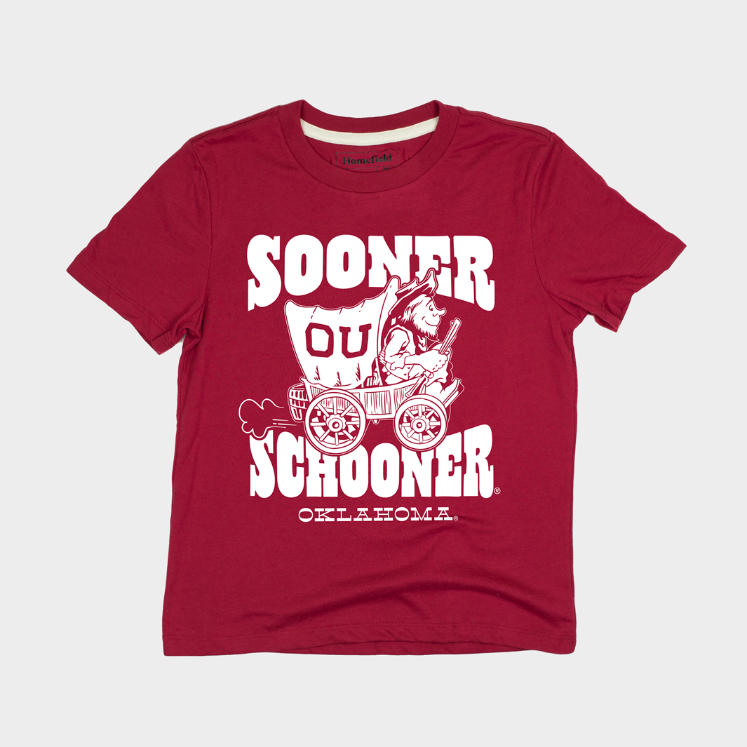 Show Your Oklahoma Pride! Get the Sooner Schooner Cartoon Youth Tee Now!