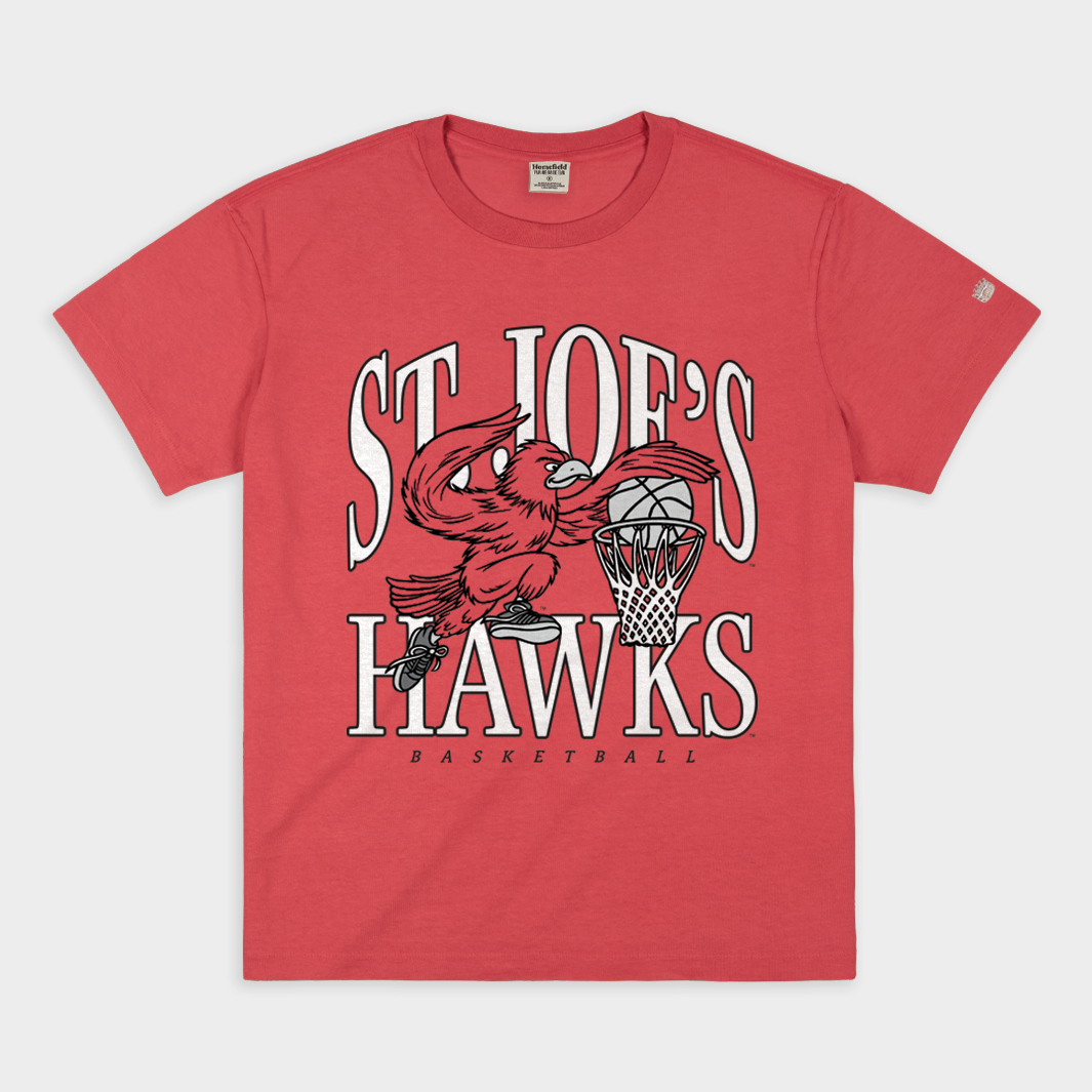 Vintage Saint Joseph's Hawks Basketball Heavyweight Tee