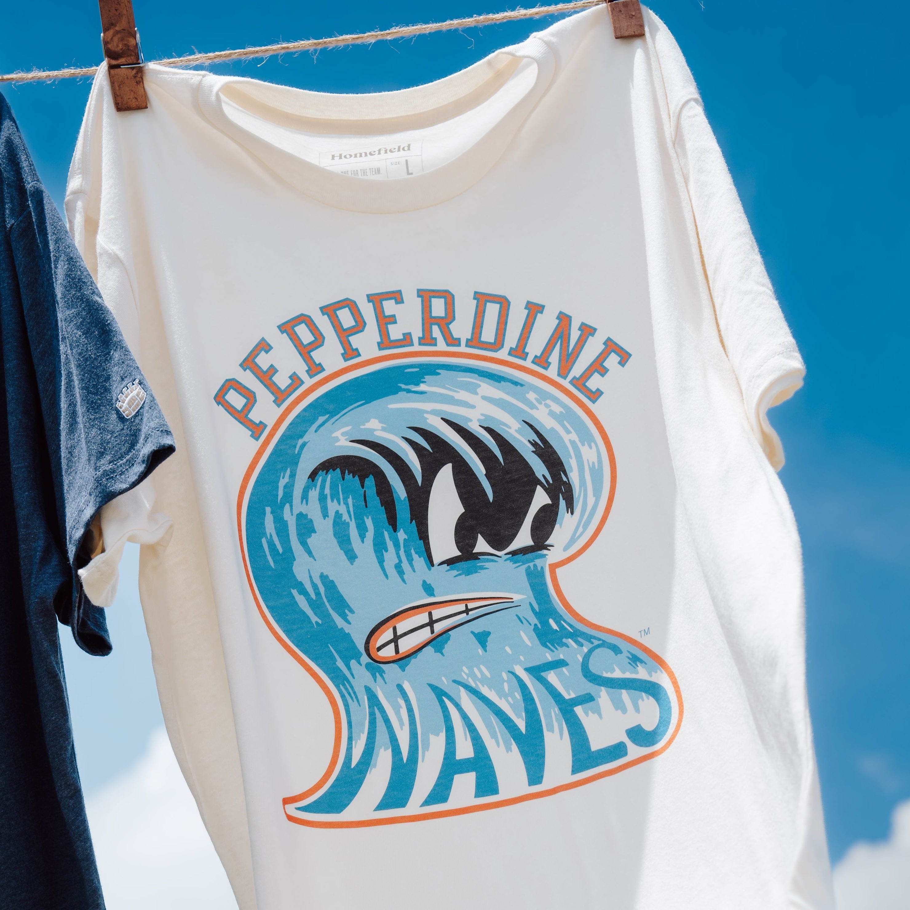Pepperdine Waves Retro Angry Wave Graphic Tee