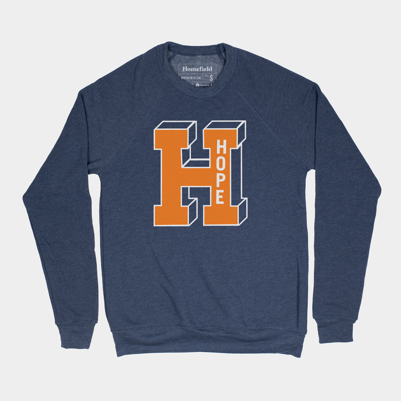 Hope College Block H Fleece Triblend Crewneck Sweatshirt - Celebrate History