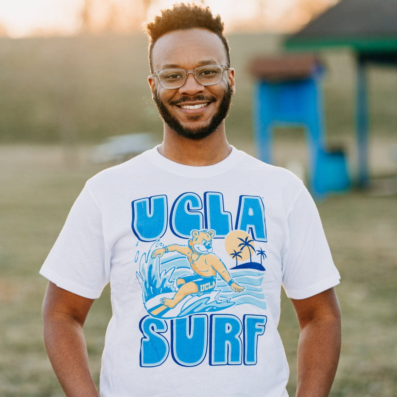 UCLA's Energetic Joe Bruin Surfing Tee