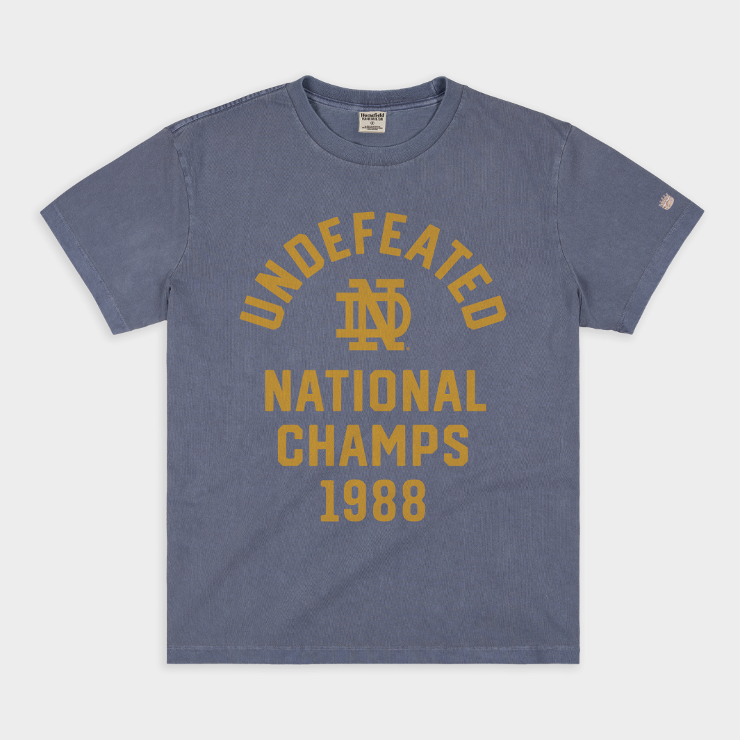 1988 Notre Dame National Champs Vintage Heavyweight Tee - A Tribute to Glory