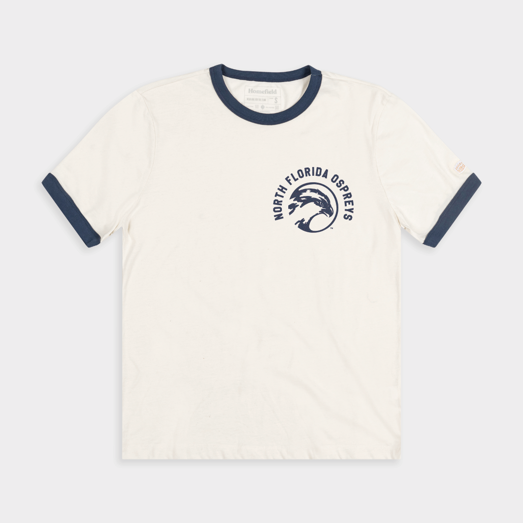 Vintage-Inspired North Florida Ospreys Pocket Logo Ringer Tee