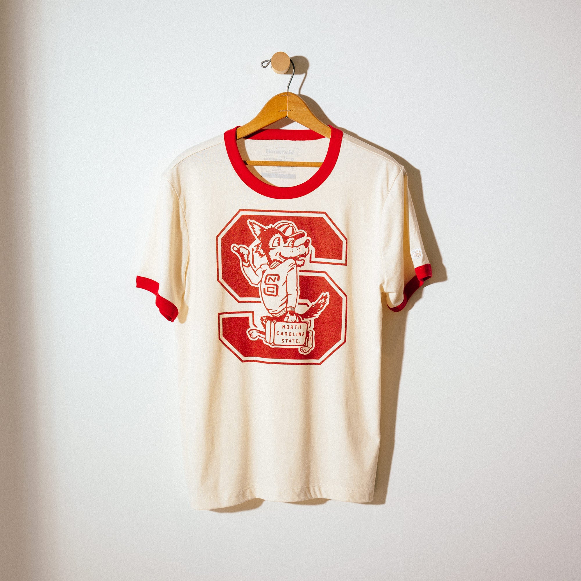 NC State Wolfpack Vintage Wolf Logo Ringer Tee - Cheer on the Pack!