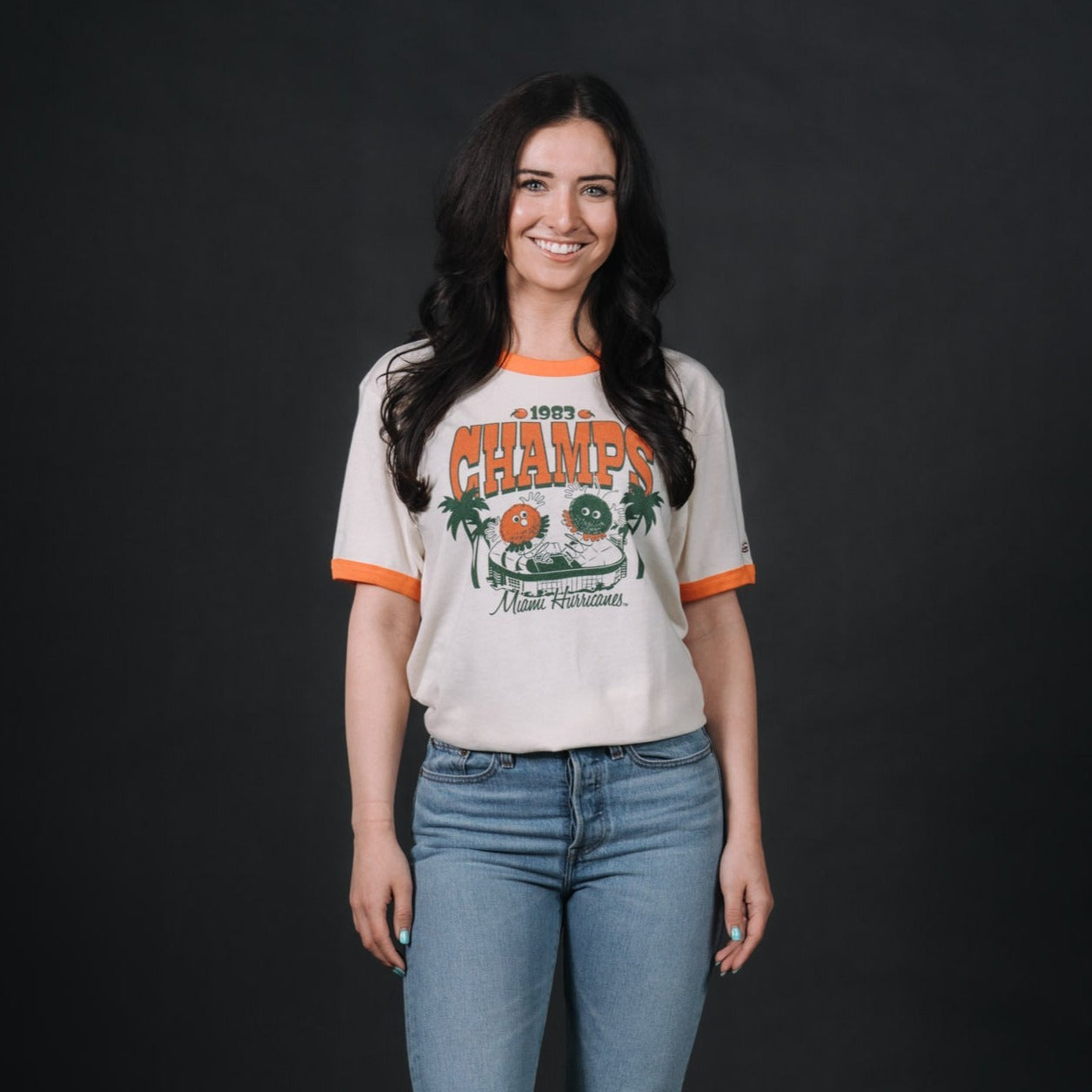 1983 Miami Football Champs Ringer Tee - Relive the Glory!