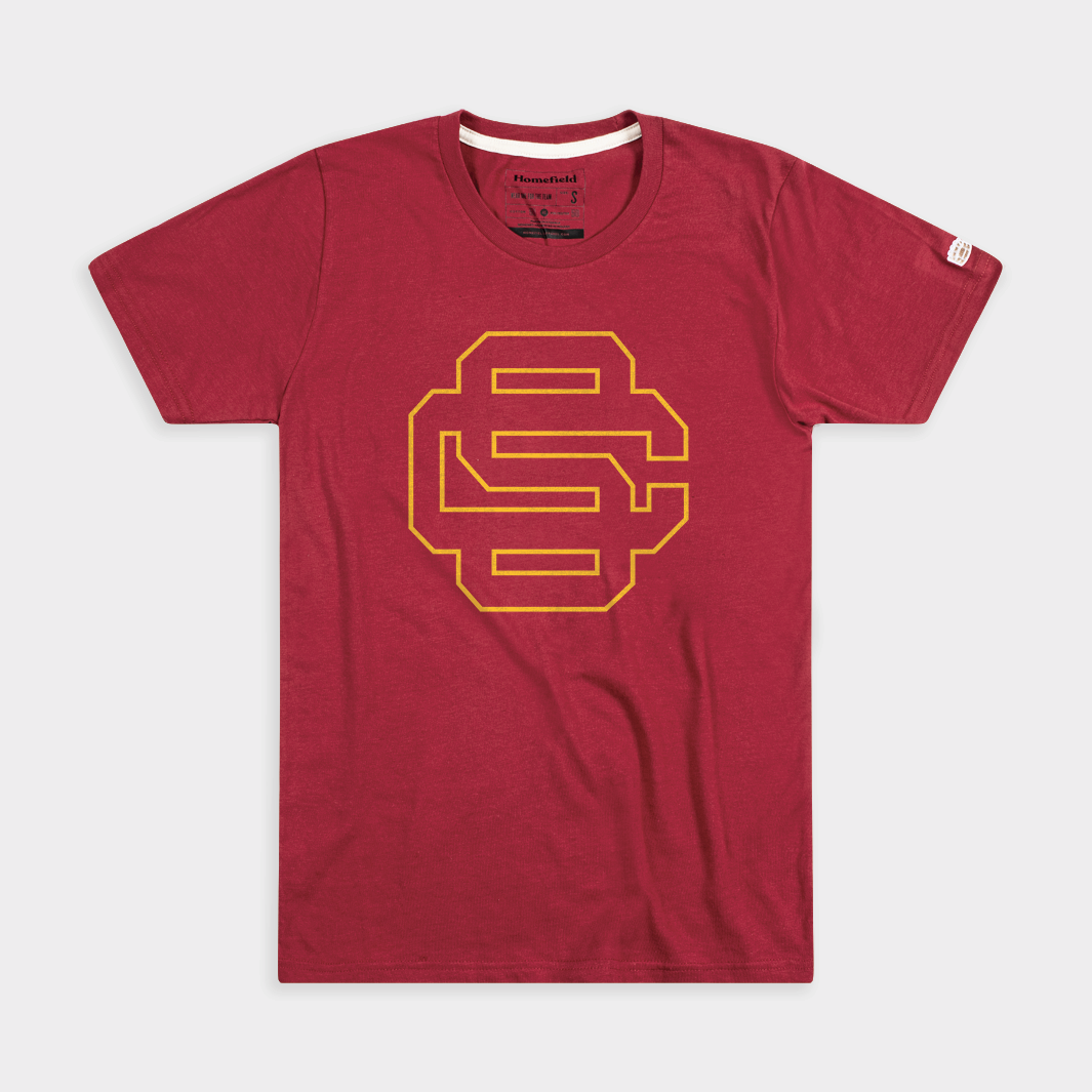 Show Your USC Trojans Pride with the Interlocking SC Baseball Logo Tee