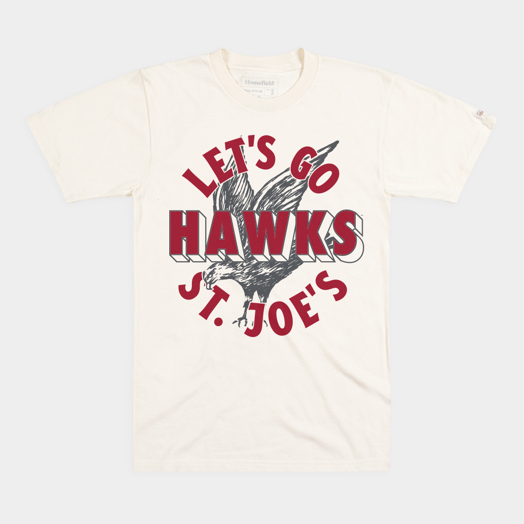 Saint Joseph's Hawks Vintage Tee - Let's Go Hawks!