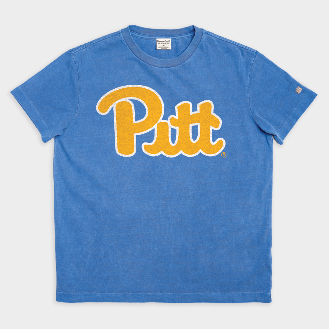 Vintage Pitt Blue and Gold Heavyweight Tee - A Timeless Tribute