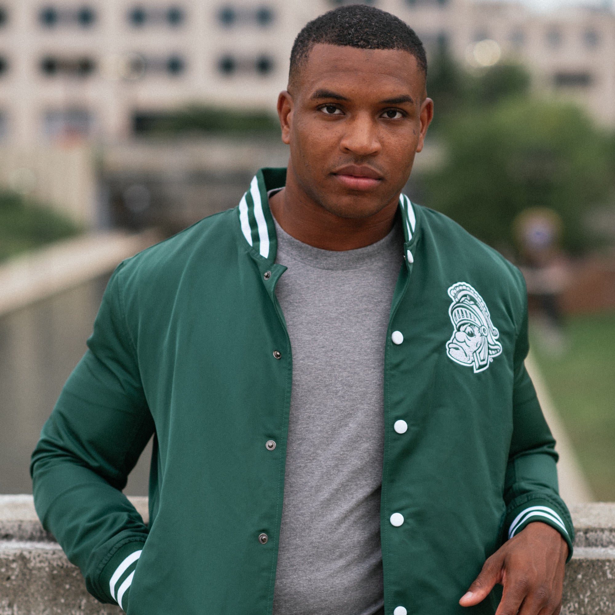 Show Your Spartan Pride with the Michigan State Script Bomber Jacket