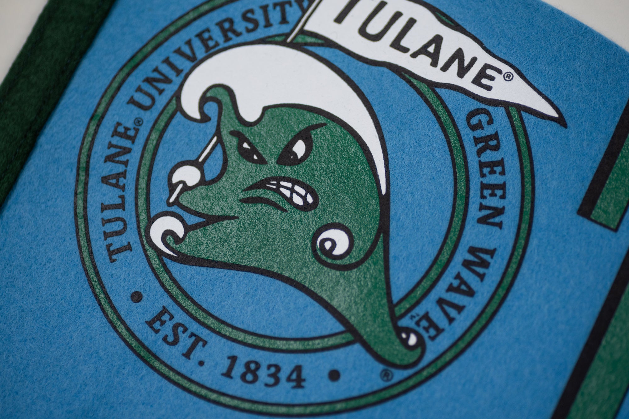 Collectible Vintage Tulane Green Wave Logo Pennant