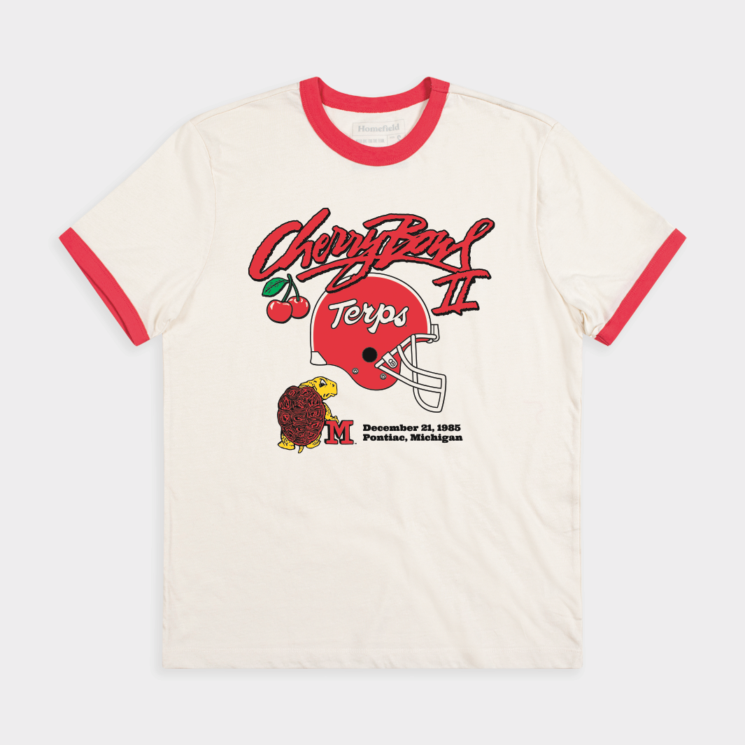 Celebrate Maryland's 1985 Cherry Bowl Victory with This Ringer Tee