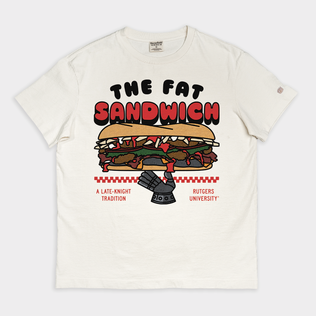 Rutgers' Iconic Fat Sandwich Vintage Heavyweight Tee