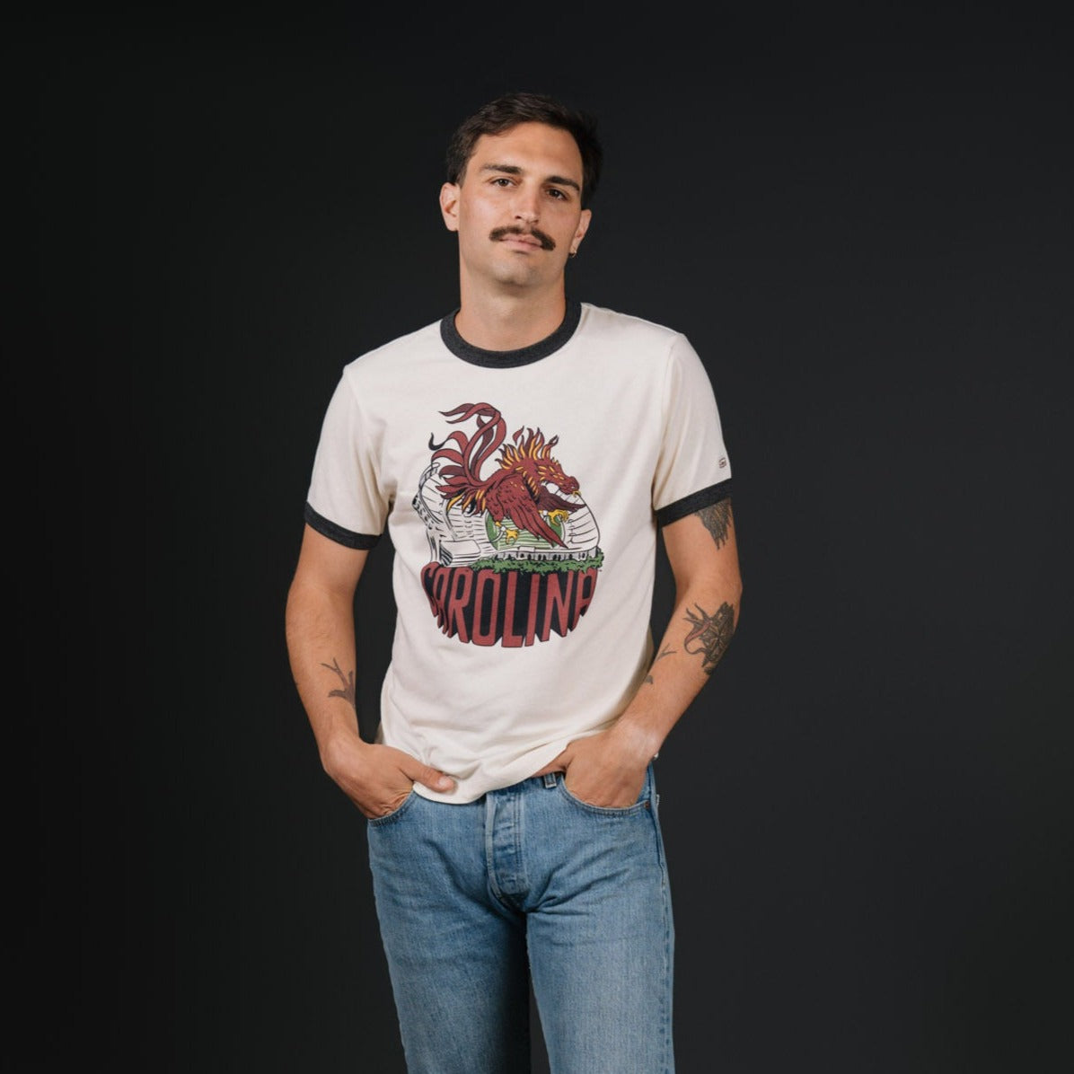 Show Your Gamecock Pride with Williams-Brice Stadium Ringer Tee