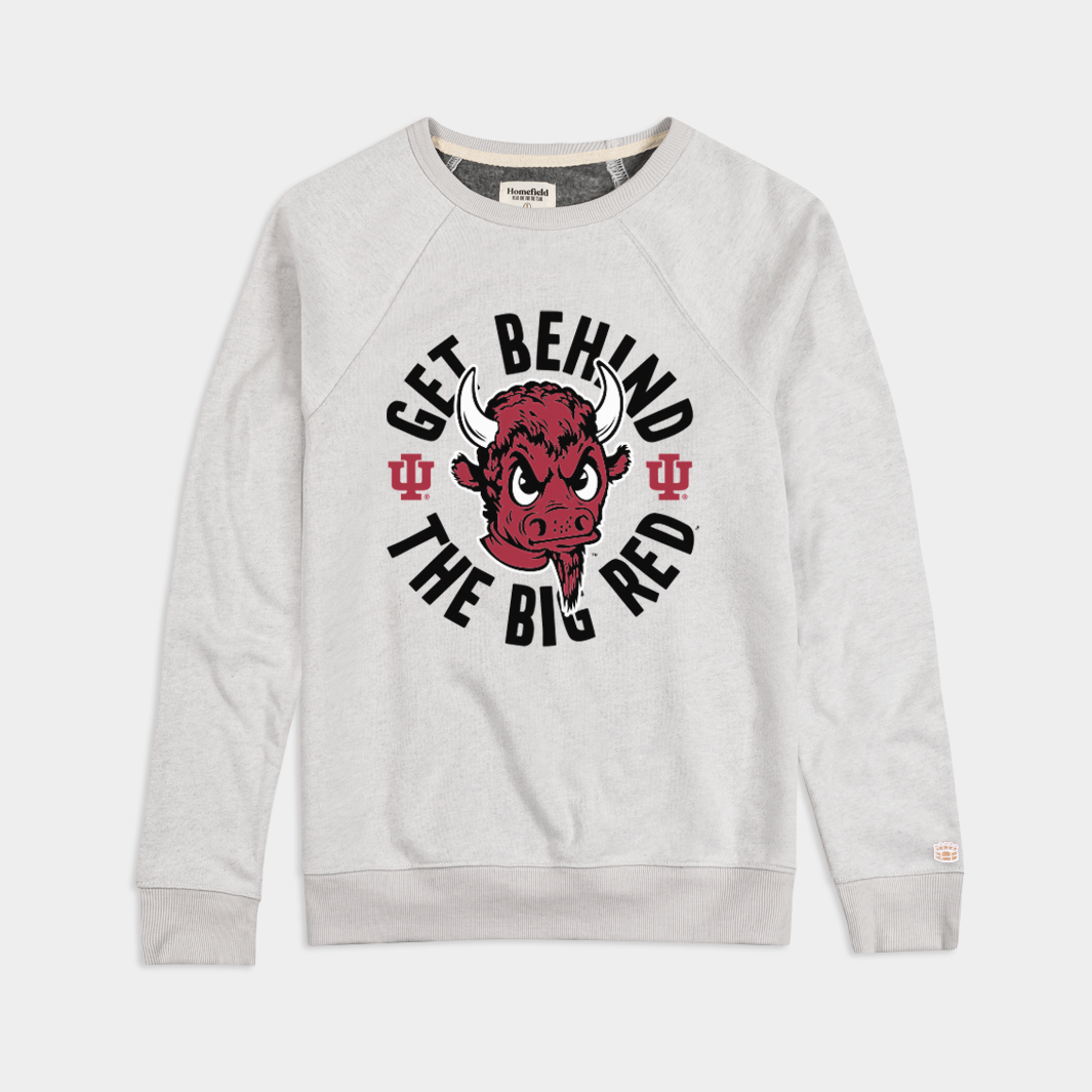 Show Your Love for IU with the Big Red Bison Crewneck