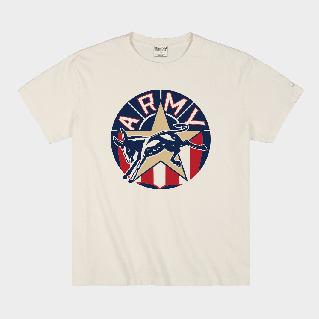 Show Your Army Pride with the Black Knights Mule Logo Heavyweight Tee