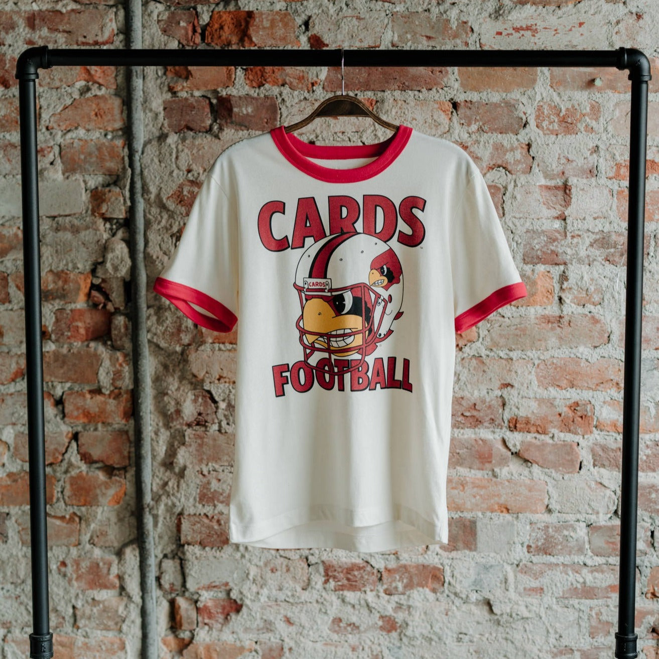 Louisville Cards Football Inspired Ringer Tee