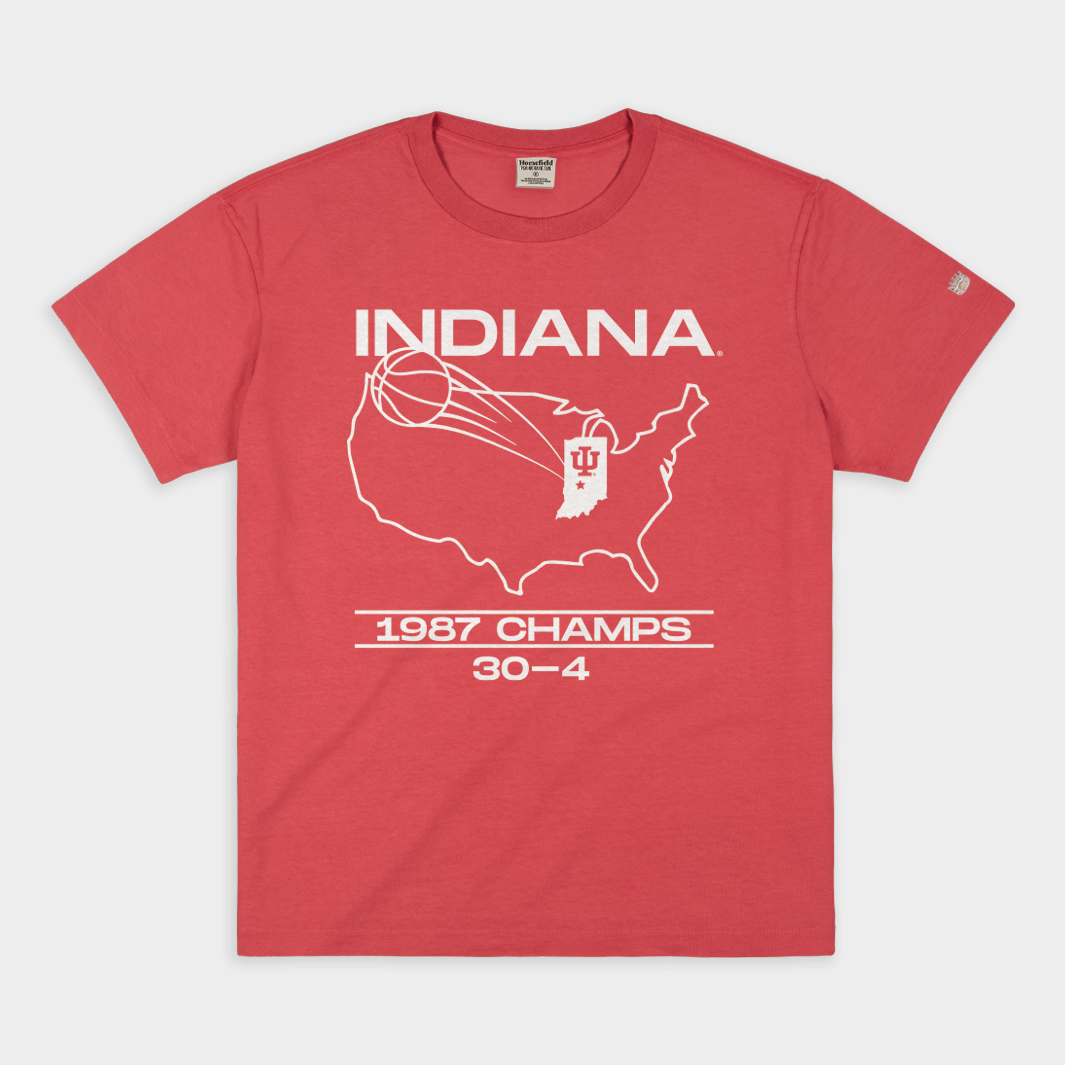 Celebrate the 1987 IU Basketball Champs with This Vintage Crimson Tee