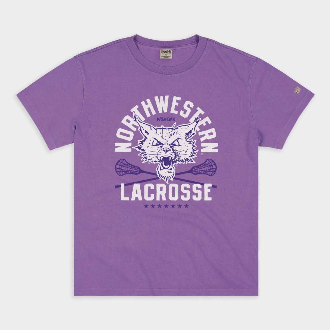 Northwestern Women's Lacrosse: Celebrate Championship Glory with Our Vintage Heavyweight Tee