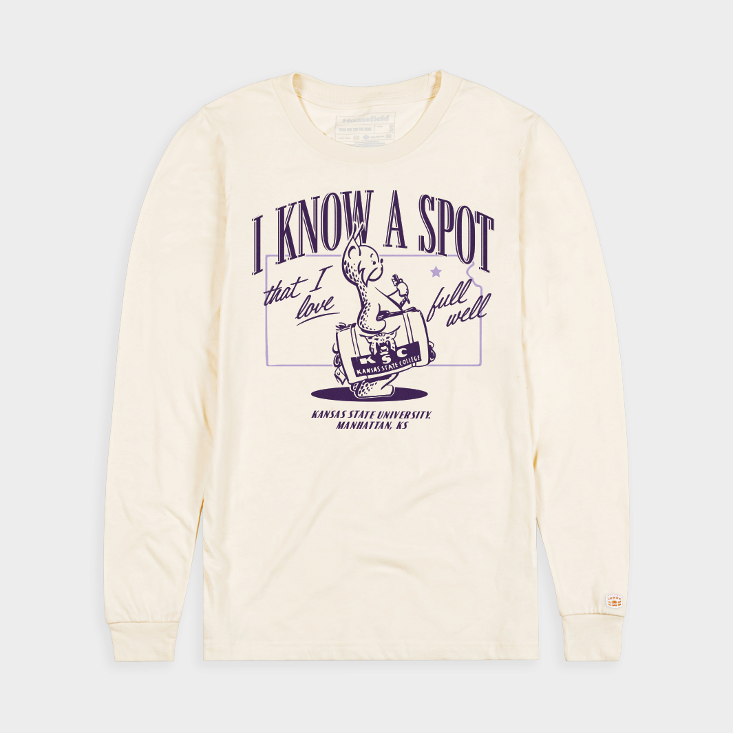 Charming K-State Vintage Wildcat Long Sleeve: I Know a Spot